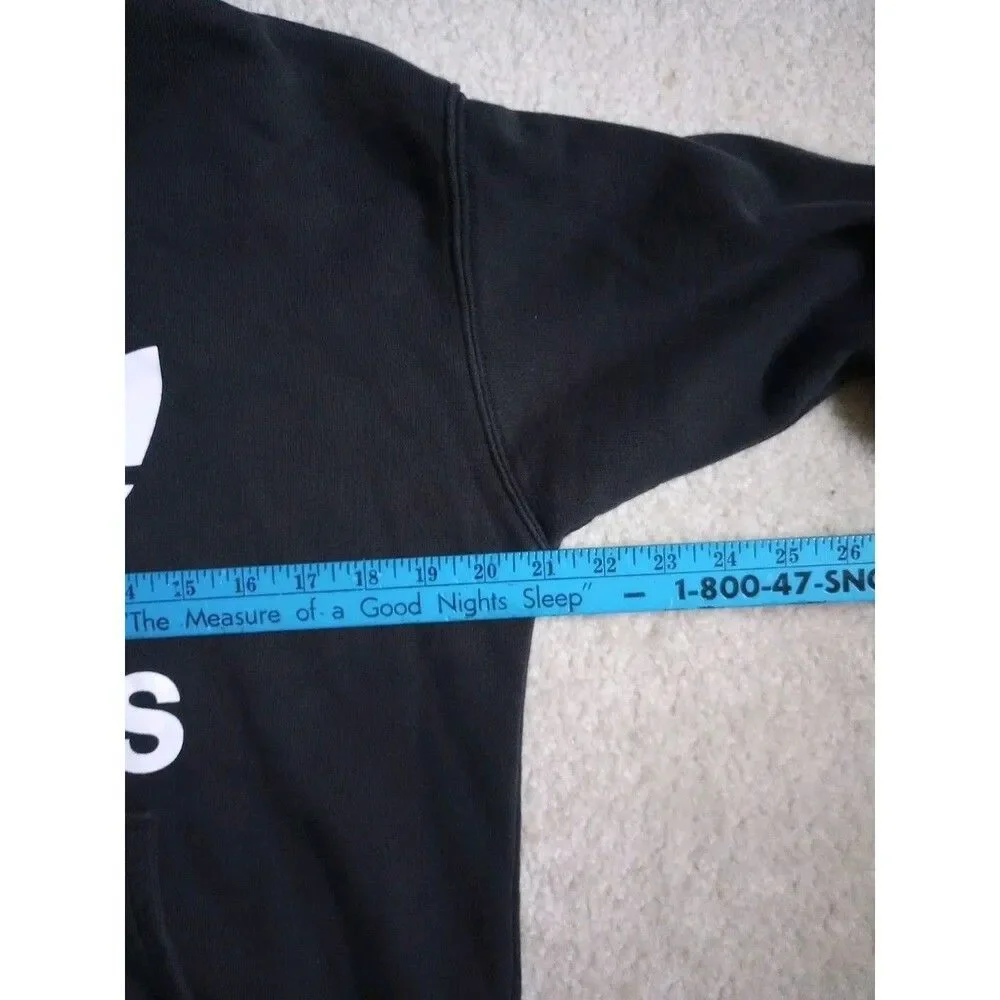 Adidas Men's Pullover Hoodie Black Large Trefoil Logo Size Small